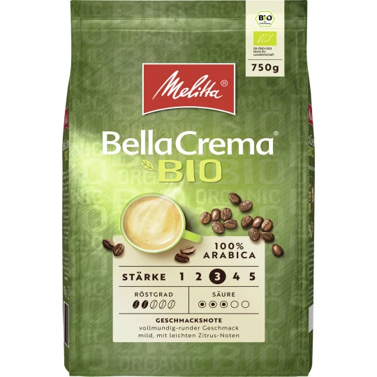 Melitta Bio Bellacrema Ganze Bohnen 750G 1 Melitta Bio Bellacrema Ganze Bohnen 750G